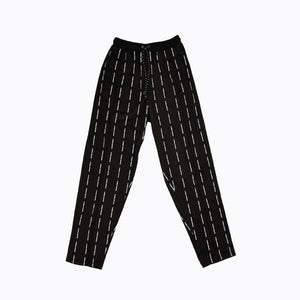 Open image in slideshow, Logo Print Pleated Track Pants - Black
