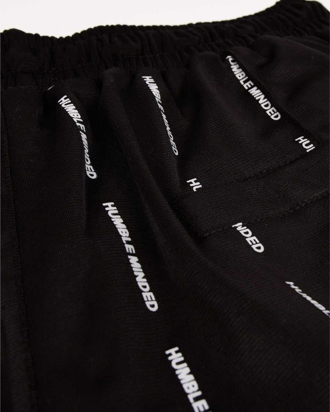 Logo Print Pleated Track Pants - Black