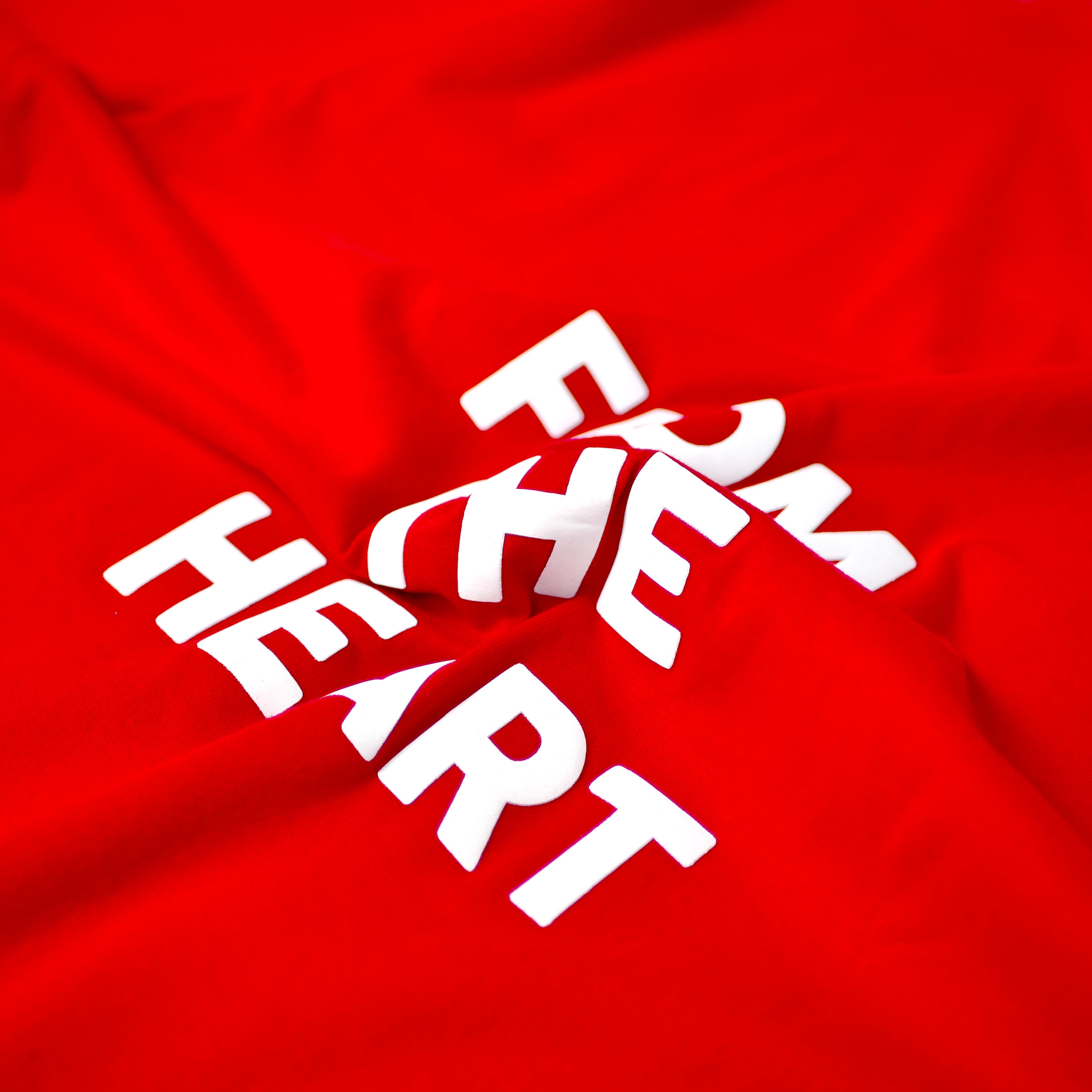 High Density Slogan Print T-Shirt - Red
