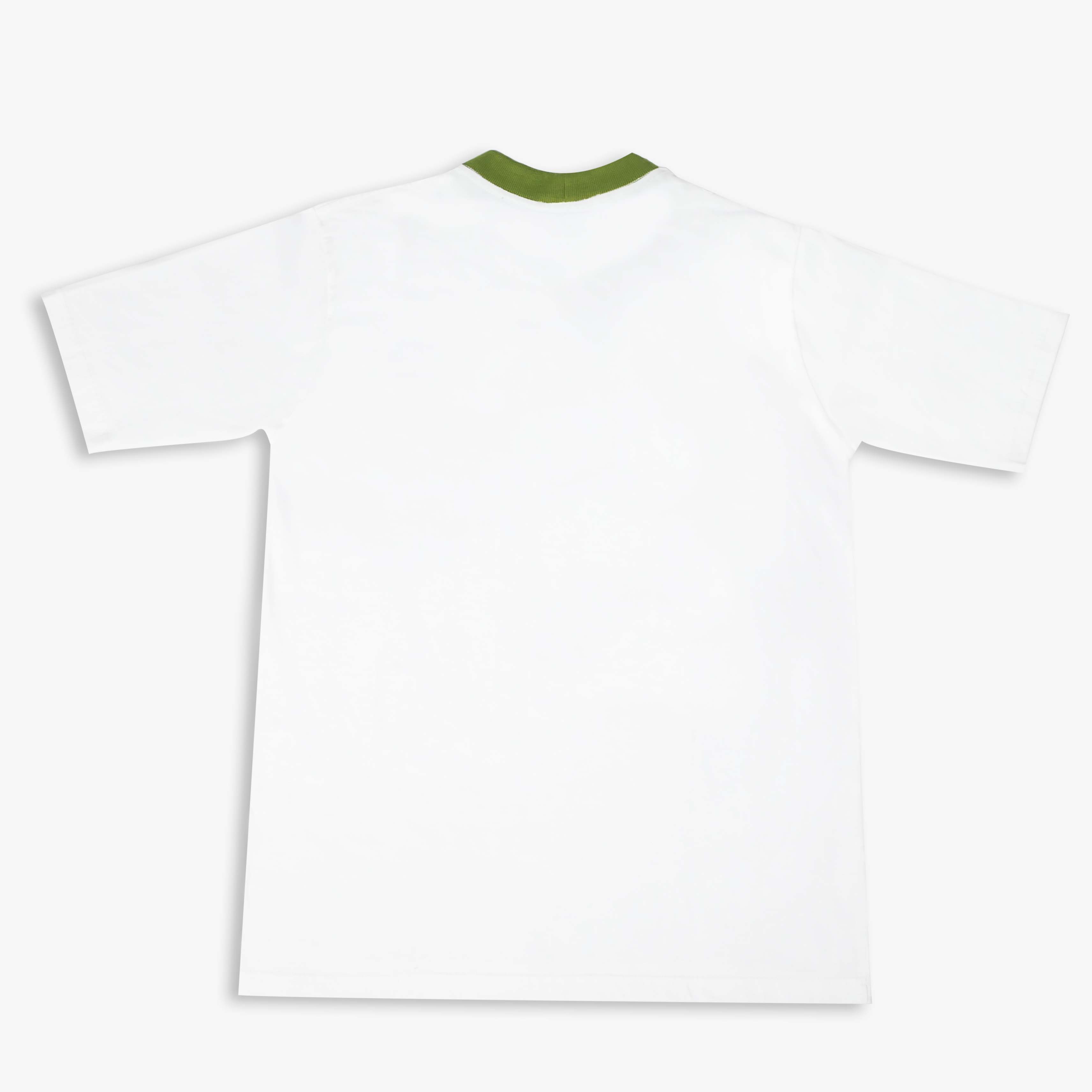 Jacquard Logo Collar T-Shirt White Olive